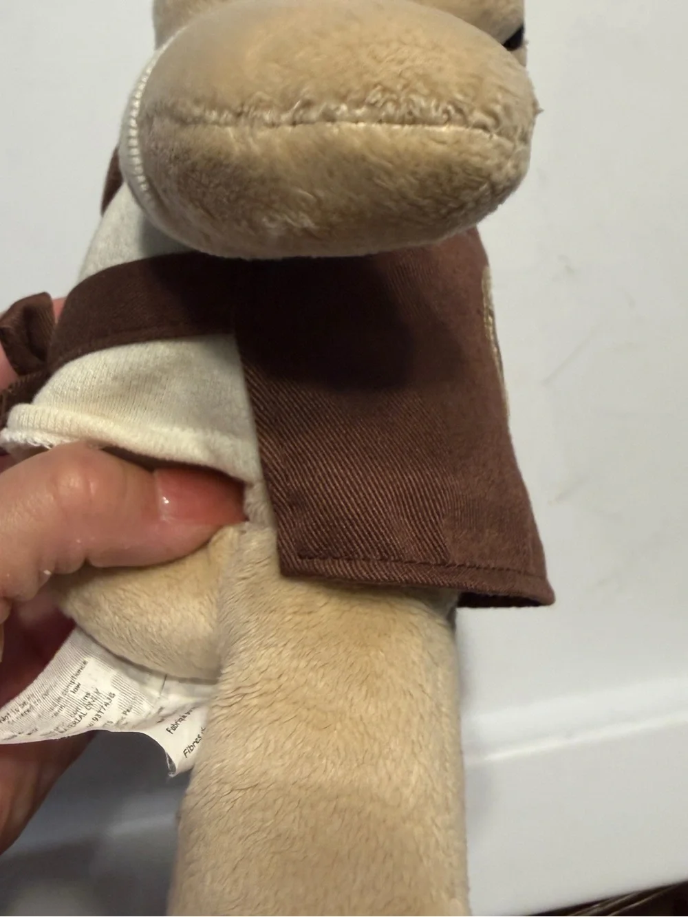 Starbucks Tan Plush Bear with Brown Apron Pet Toy 2005 Vintage